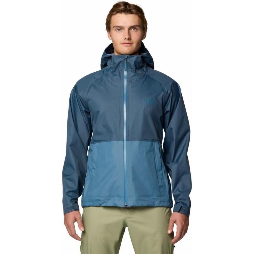 Mountain Hardwear Threshold Rain Jacket - Men's Sz XXL Blue Dry Q Waterproof NEW